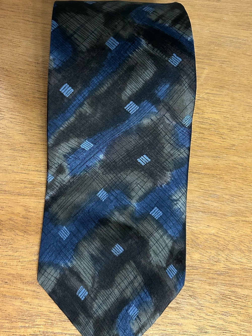 Barrington 100% Silk Navy and Black Tie with Subtle Square Motif